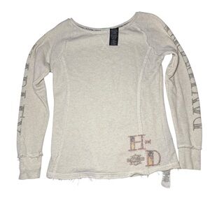Harley Davidson Y2K Distressed Graphic Crewneck Sweatshirt Pullover Mexico